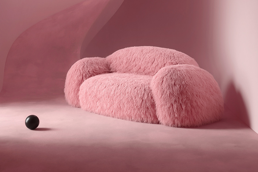 small plush couch